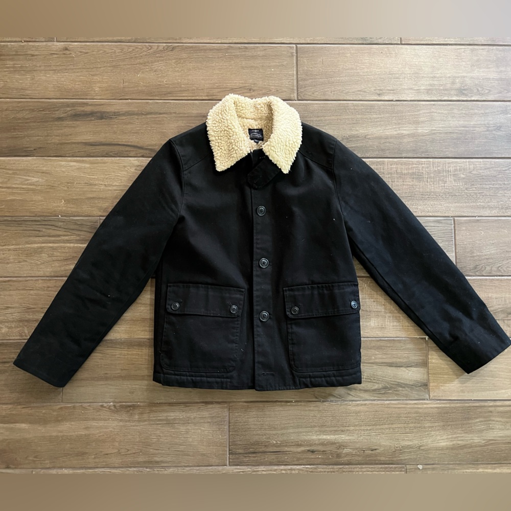 J. Crew Canvas Jacket Sherpa-Lined - Black